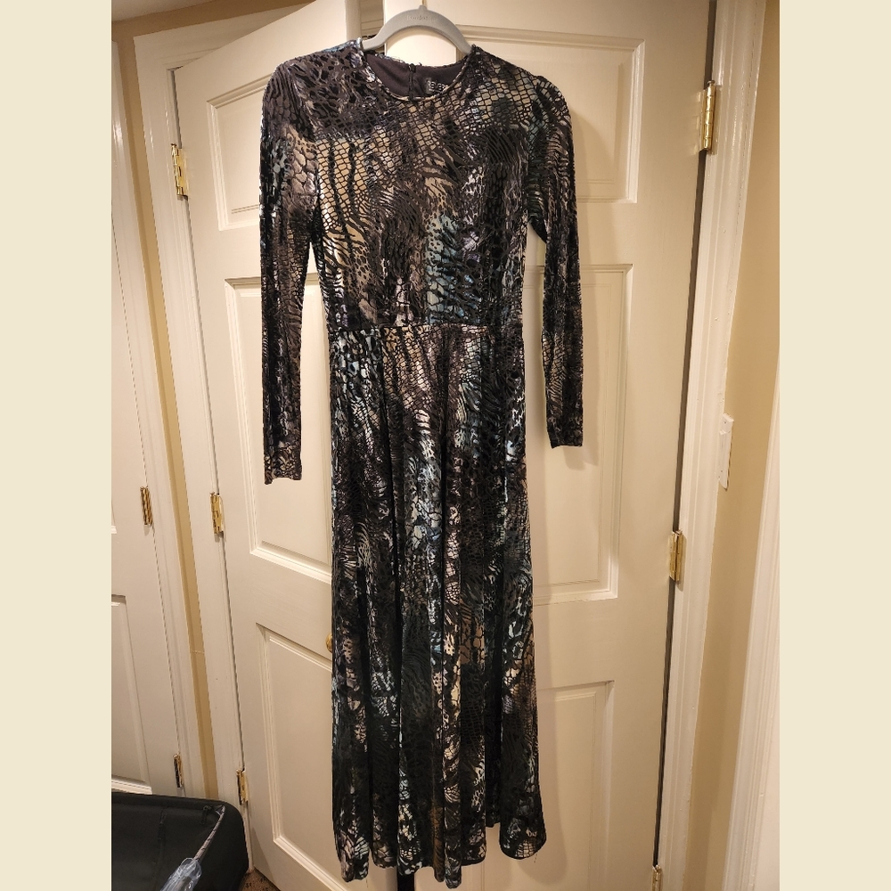 velvet textured maxi dress